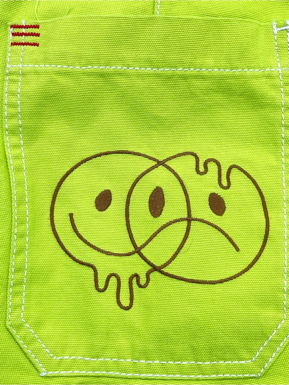BDG Women's Lime Green Cargo Wide-Leg Baggy Pants Embroidered Baby Girl Size 0 - Picture 6 of 14